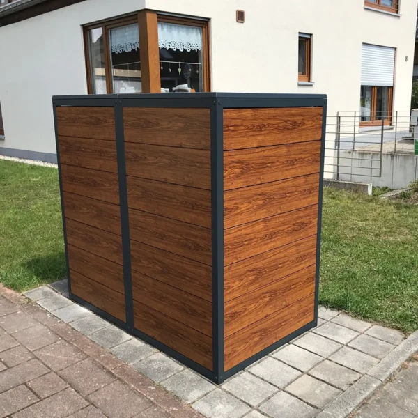 Mülltonnenbox in Holzoptik